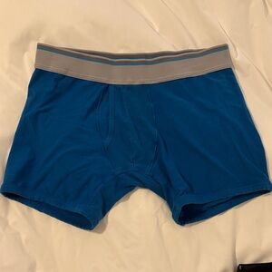 Mack Weldon Blue Boxer Briefs with Gray Waistband